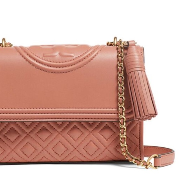 NEW Tory Burch Fleming Coral Pink Small Convertible Shoulder Bag/Crossbody Bag - Picture 14 of 15